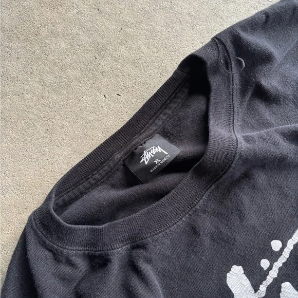 Stussy World Tour Black Graphic Long Sleeve Shirt - Picture 4 of 5